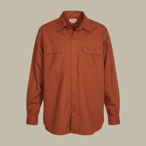 L.L. Bean Men's Casual Button Down Shirt - Rust, Size Large